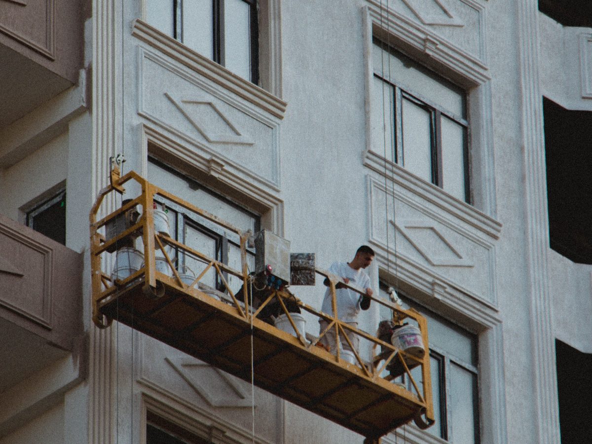 Exterior refresh and facade work on a building